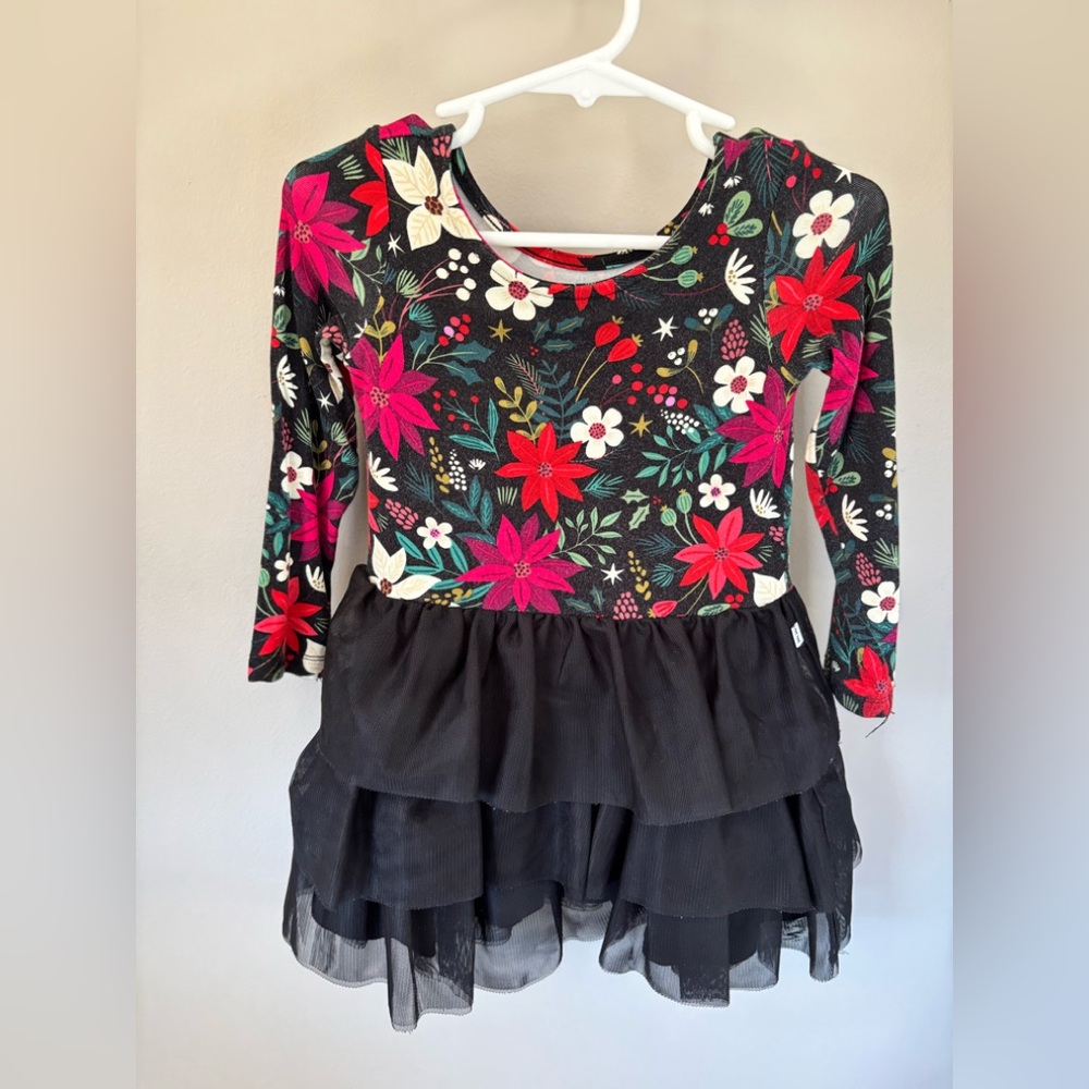 Little Sleepies 18-24 months Floral Black Dress